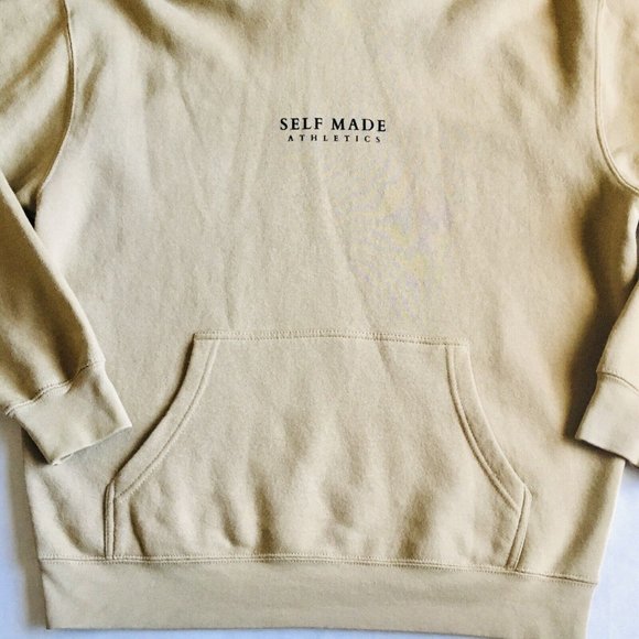 Self Made Athletics Men’s Trident Hoodie Tan‎ & Black Size Medium - Picture 8 of 13